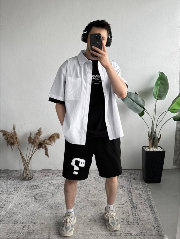 Oversize сорочка з коротким рукавом
