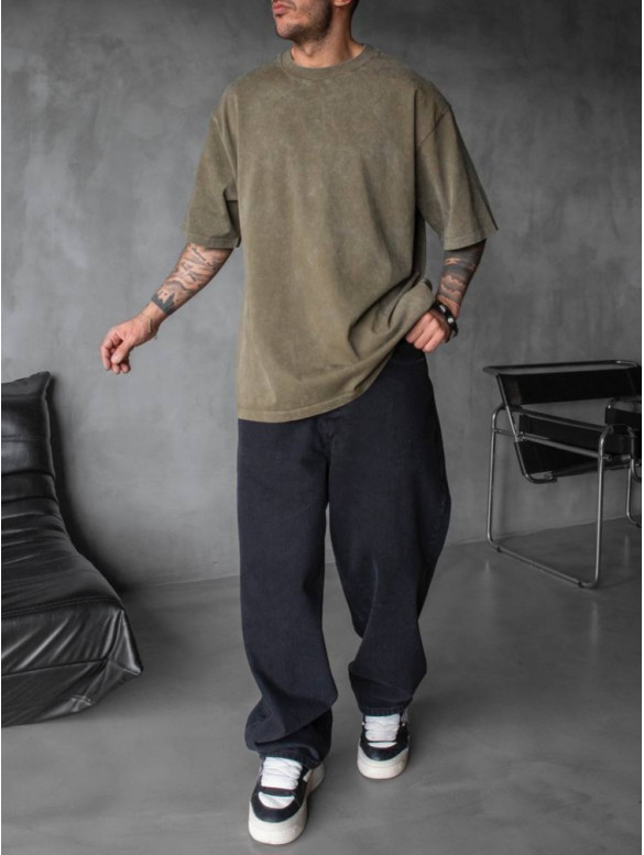 Oversize футболка з вивареної тканини