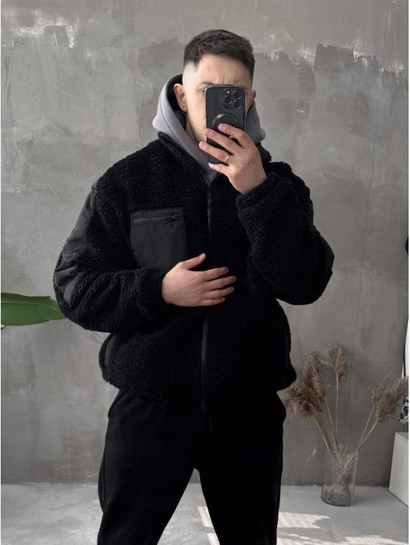 Об’ємний плюшевий бомбер