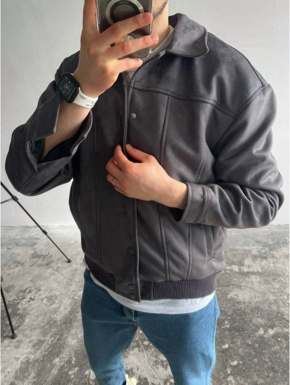 Замшевий бомбер oversize