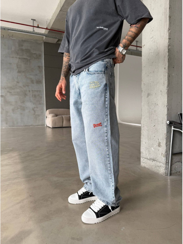 Джинси Baggy з нашивками