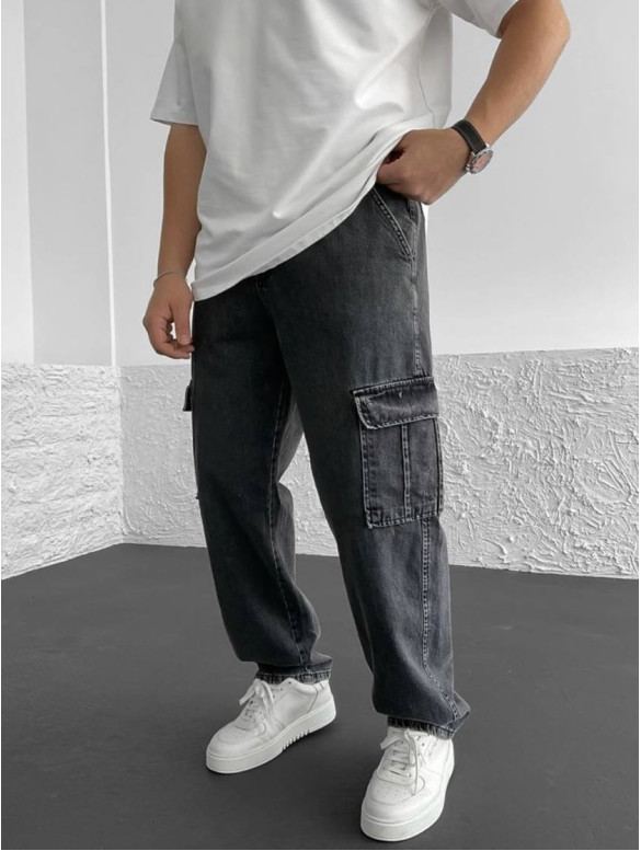 Джинси Baggy з накладними кишенями