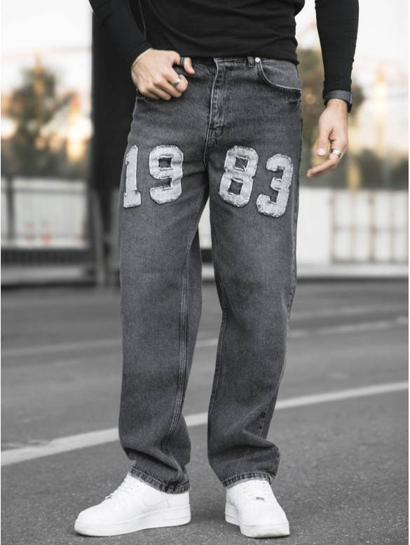 Джинси Baggy з акцентною нашивкою