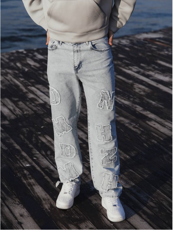Джинси Baggy з акцентною нашивкою