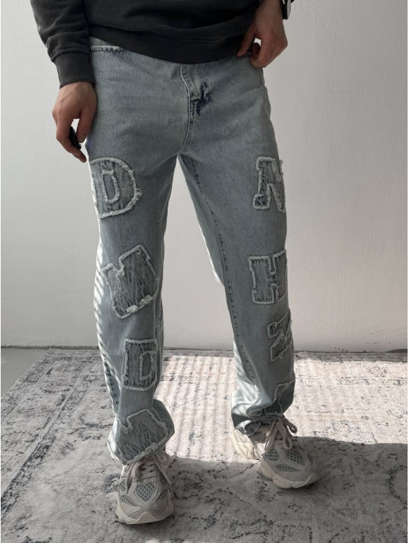 Джинси Baggy з акцентною нашивкою