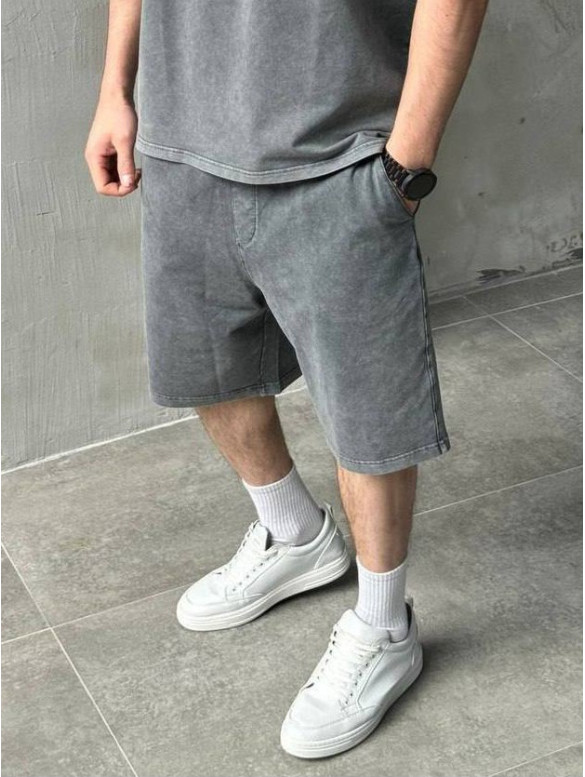Oversize шорти з вивареної тканини
