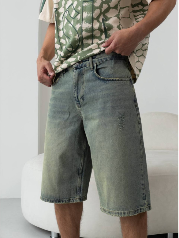 Джинсові шорти Baggy зі рваностями