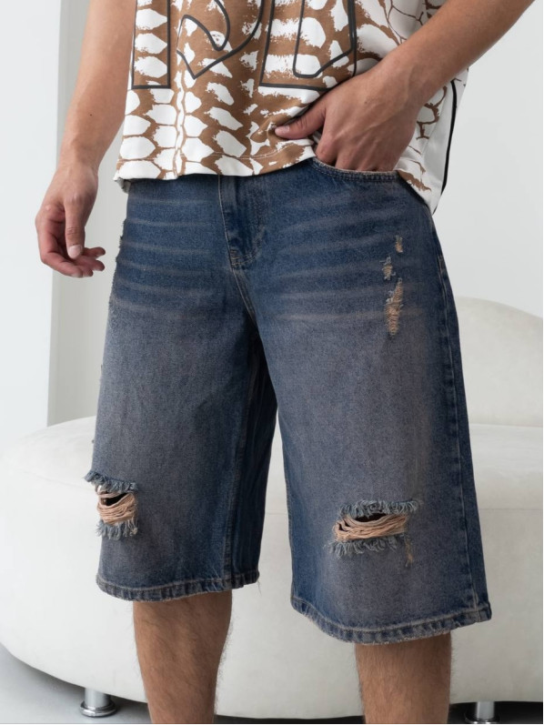 Джинсові шорти Baggy зі рваностями Джинсові шорти Baggy зі рваностями