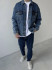 Oversize джинсовка з вишивкою на рукавах