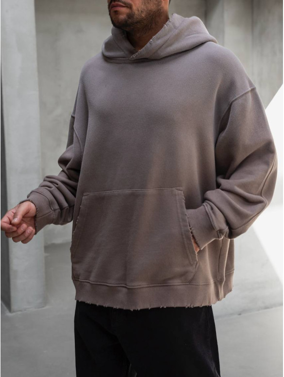 Oversize худі з необробленими краями