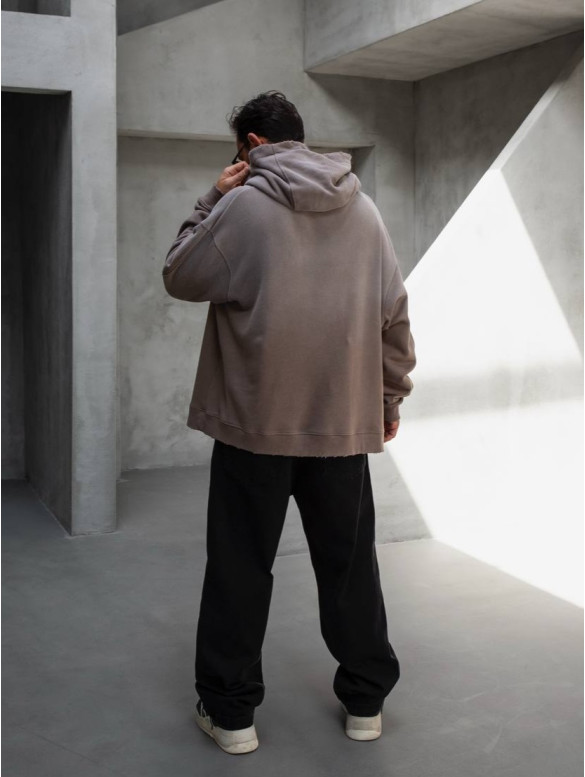 Oversize худі з необробленими краями