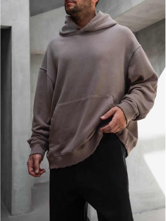 Oversize худі з необробленими краями
