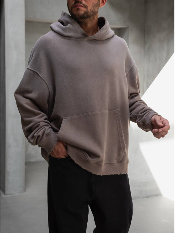 Oversize худі з необробленими краями