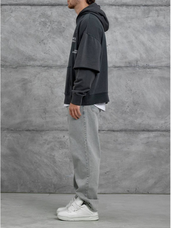 Oversize худі з імітацією футболки