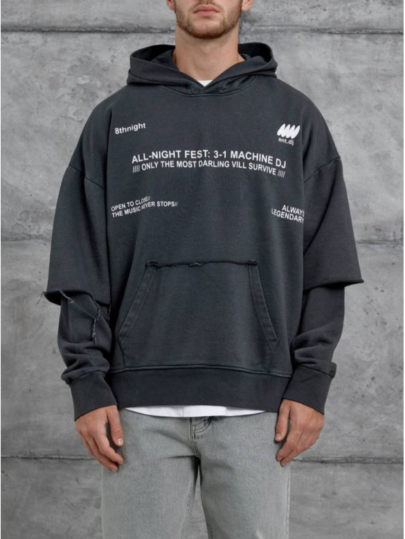 Oversize худі з імітацією футболки