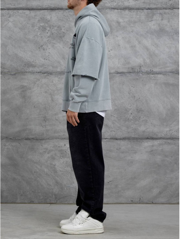 Oversize худі з імітацією футболки