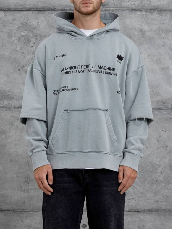 Oversize худі з імітацією футболки