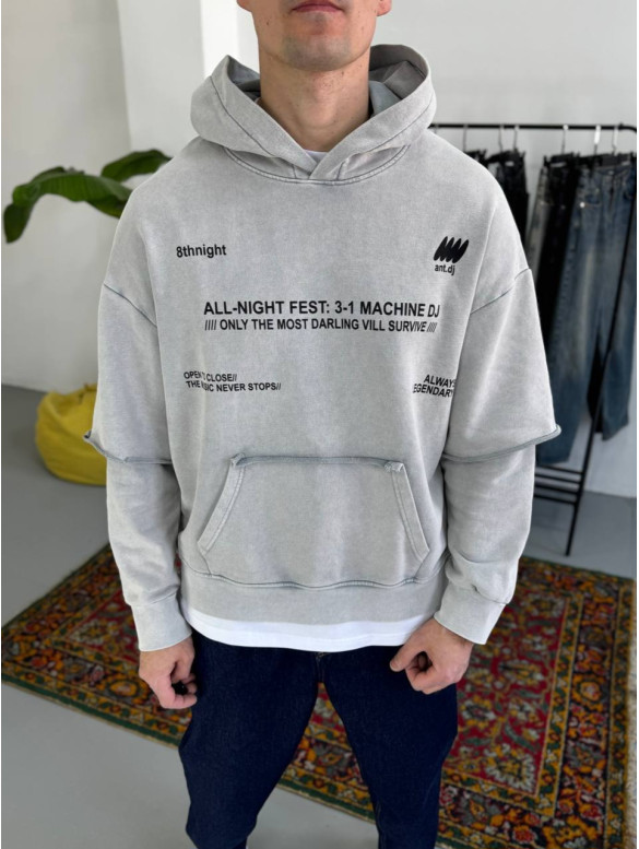 Oversize худі з імітацією футболки