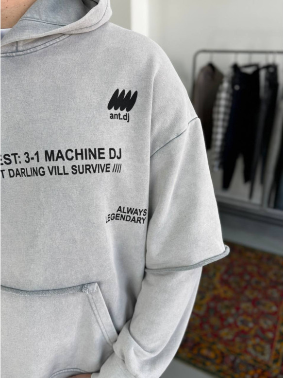 Oversize худі з імітацією футболки