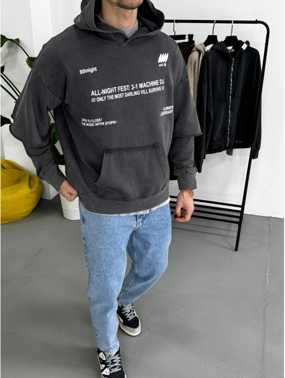 Oversize худі з імітацією футболки