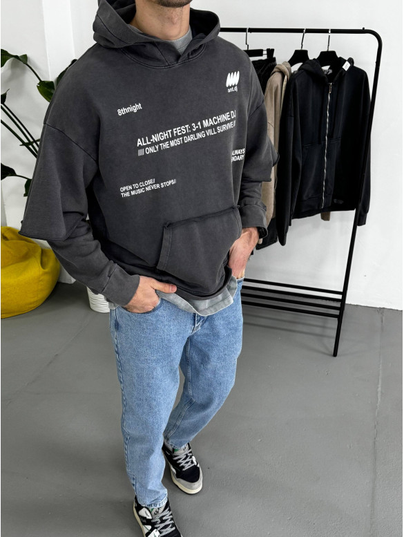Oversize худі з імітацією футболки