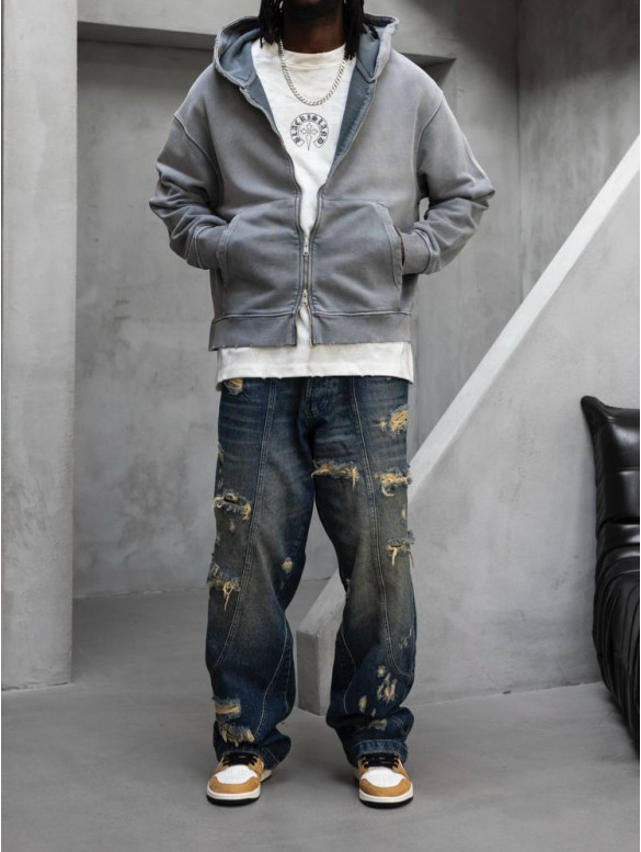 Oversize зіп-худі Washed