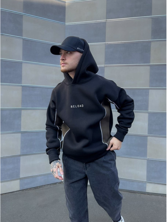Oversize худі на флісі з надписом