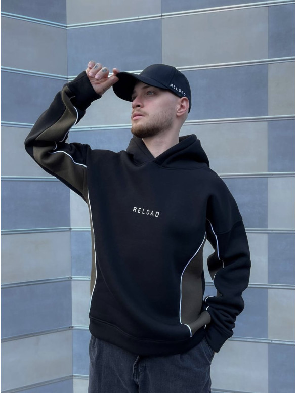 Oversize худі на флісі з надписом