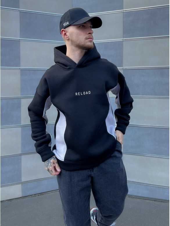 Oversize худі на флісі з надписом