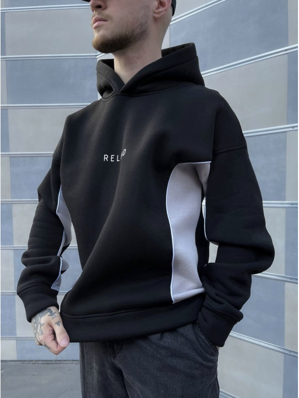 Oversize худі на флісі з надписом