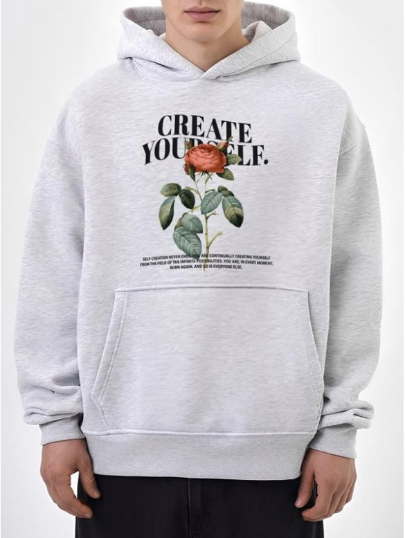 Oversize худі на флісі з принтом
