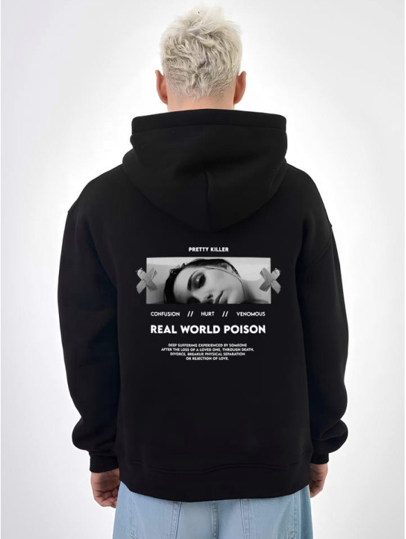 Oversize худі на флісі з принтом