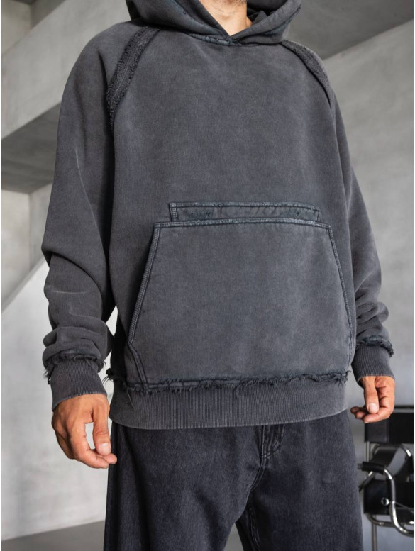 Oversize худі з необробленими краями