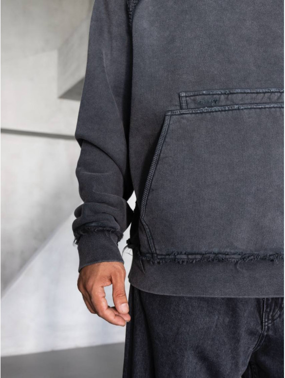 Oversize худі з необробленими краями