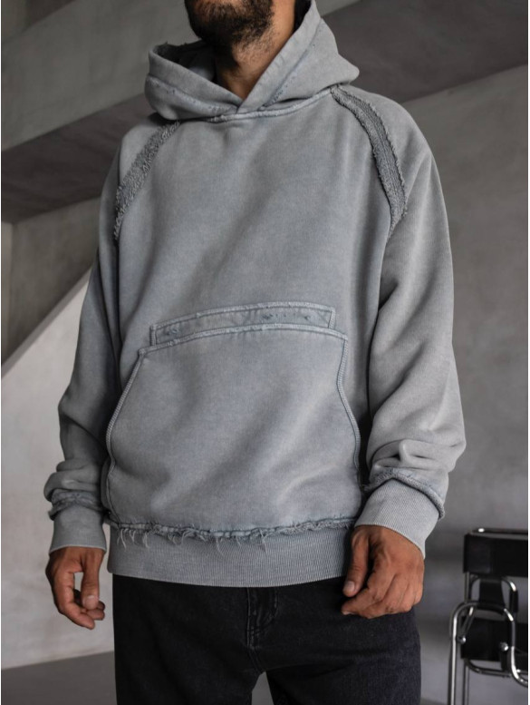Oversize худі з необробленими краями