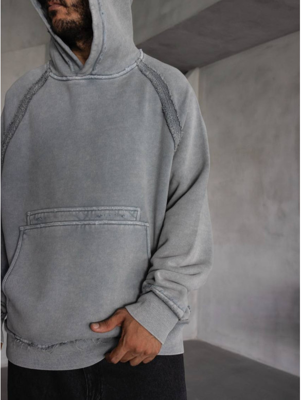 Oversize худі з необробленими краями