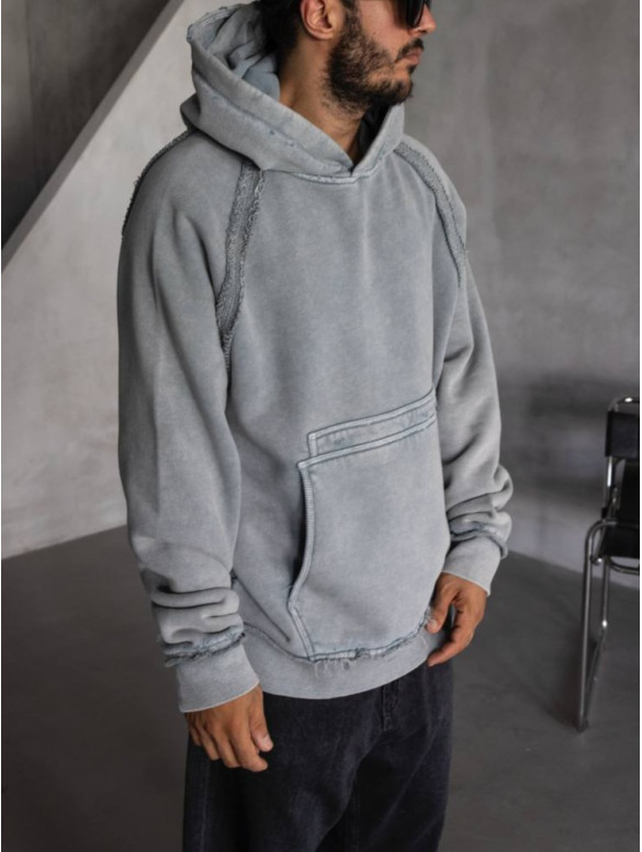 Oversize худі з необробленими краями