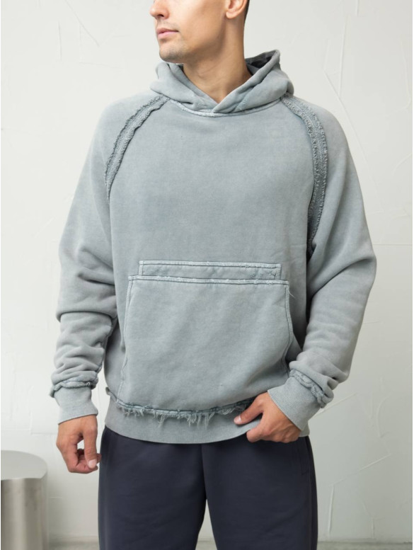 Oversize худі з необробленими краями