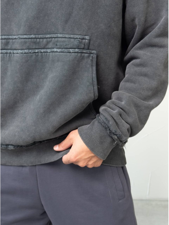 Oversize худі з необробленими краями