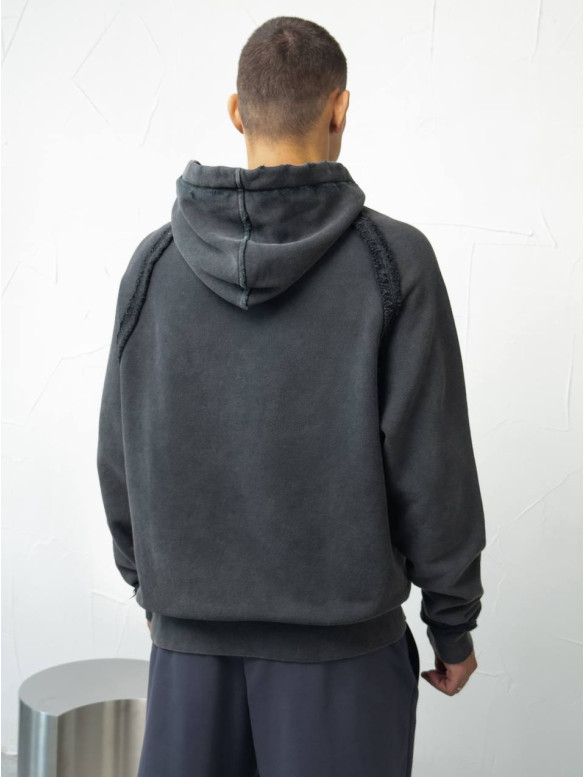 Oversize худі з необробленими краями
