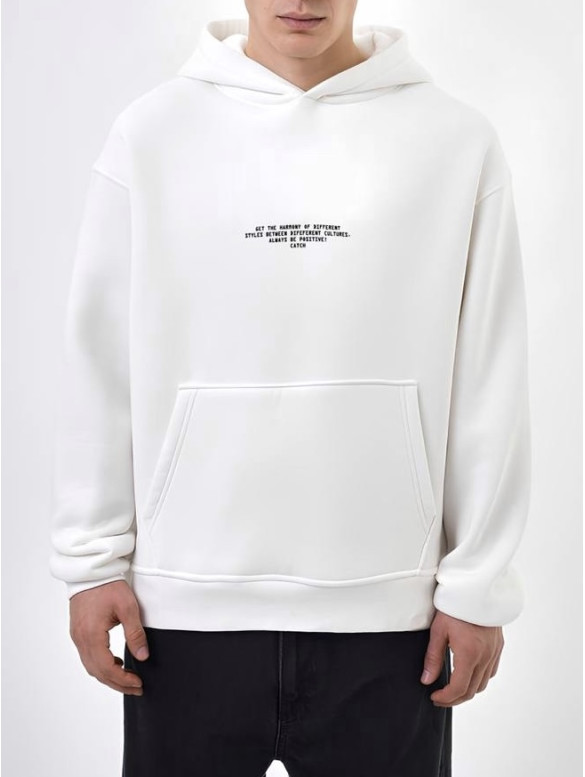 Oversize худі на флісі з надписом