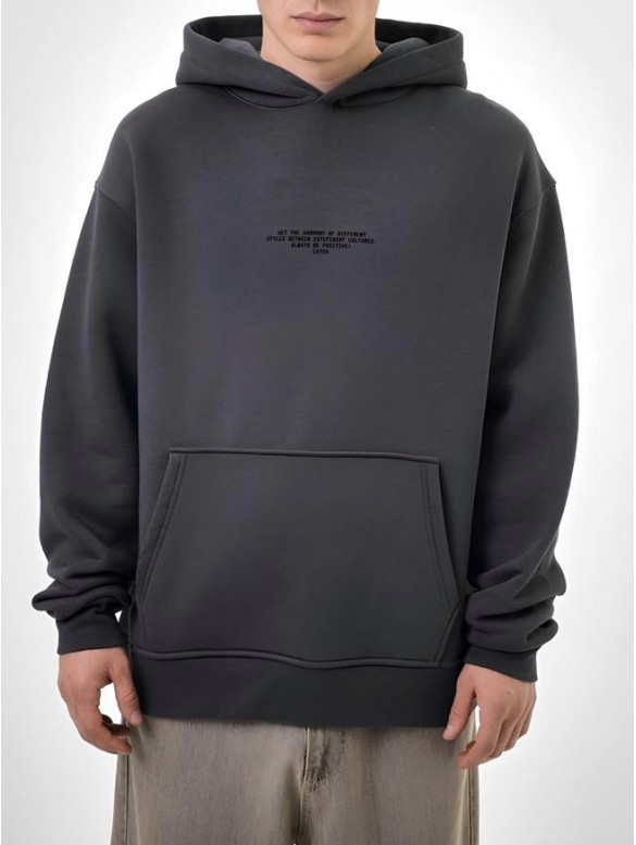Oversize худі на флісі з надписом