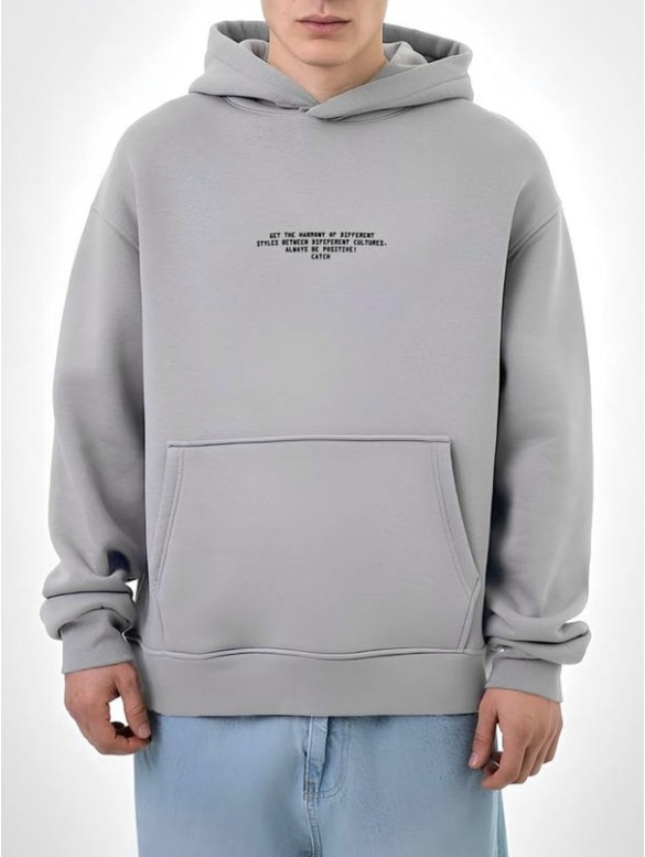 Oversize худі на флісі з надписом