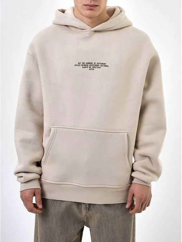 Oversize худі на флісі з надписом