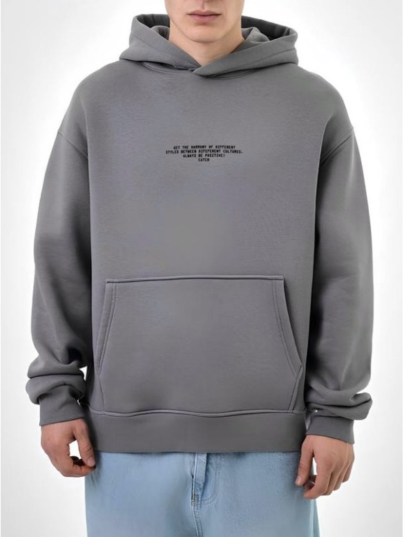 Oversize худі на флісі з надписом