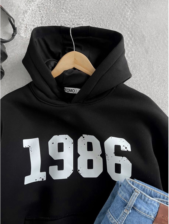 Oversize худі на флісі з принтом