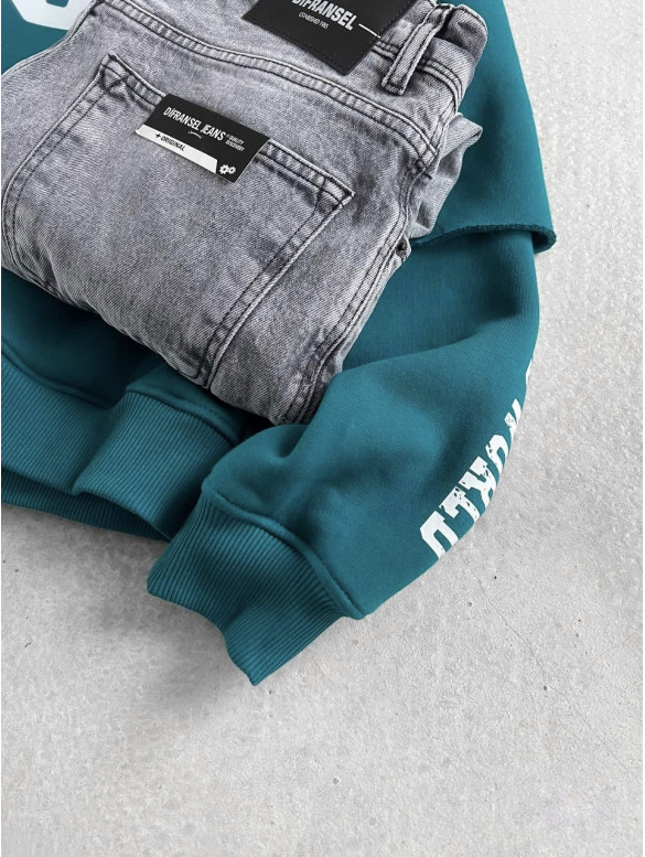 Oversize худі на флісі з принтом