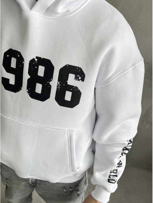 Oversize худі на флісі з принтом