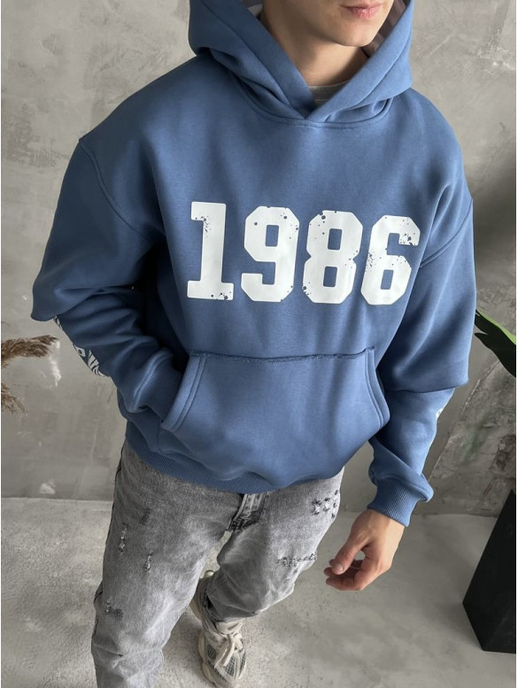 Oversize худі на флісі з принтом
