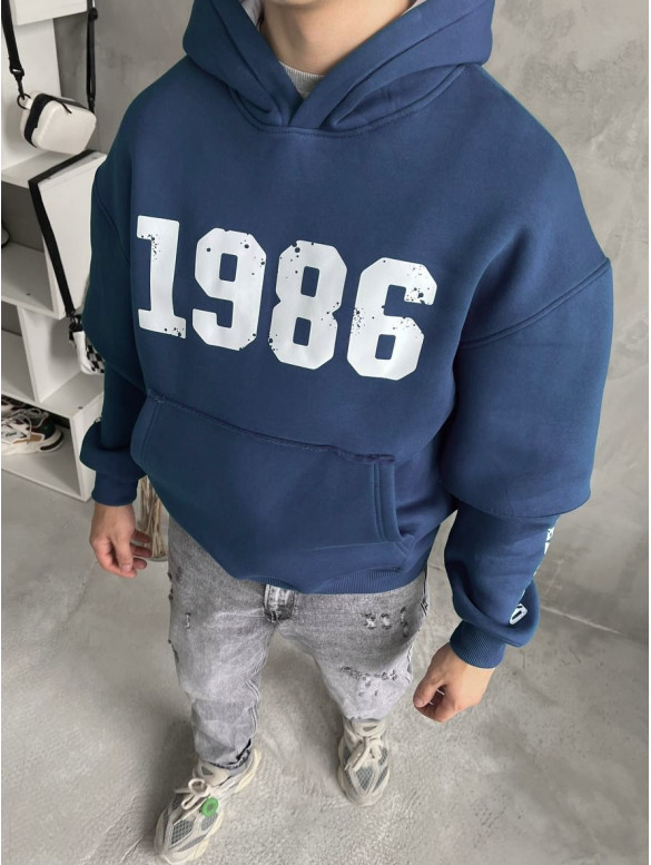 Oversize худі на флісі з принтом